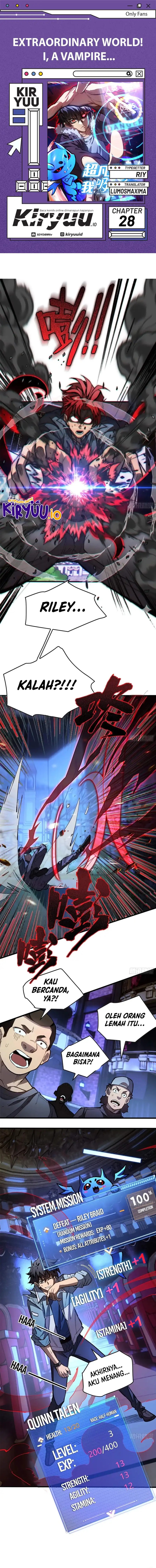 Extraordinary World?! Me… A Vampire?! Chapter 28 Bahasa Indonesia