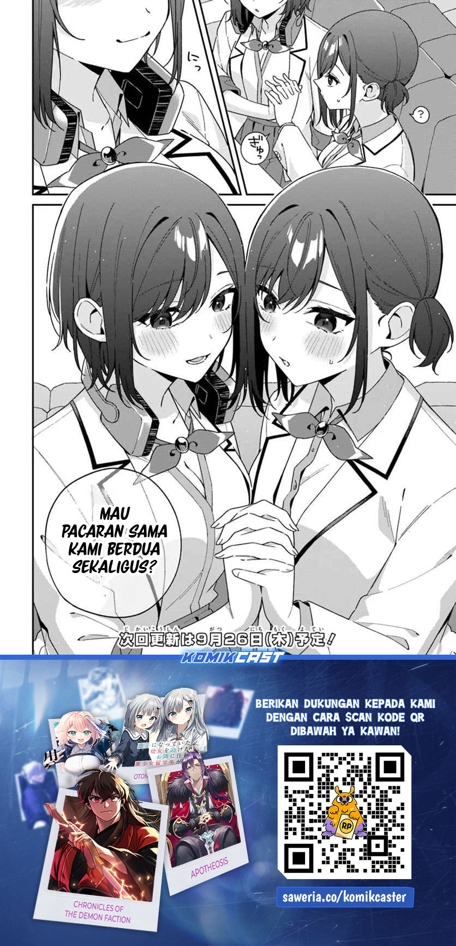 Futago Matomete Kanojo Ni Shinai Chapter 05.2 Bahasa Indonesia