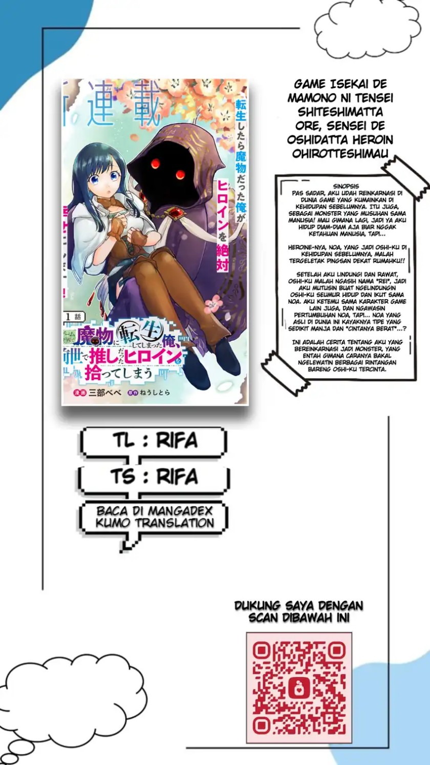 Game Sekai De Mamono Ni Tensei Shite Shimatta Ore, Zense De Oshi Datta Heroine Wo Hirotte Shimau chapter 1