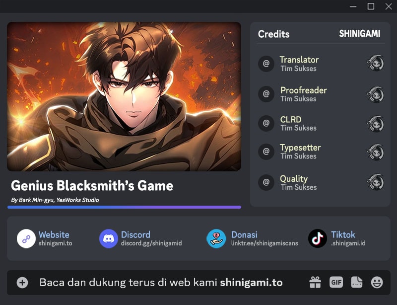 Genius Blacksmith’s Game chapter 3