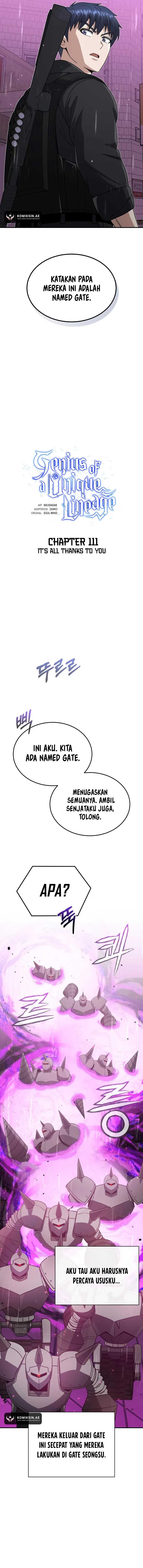 Genius of the Unique Lineage Chapter 111 Bahasa Indonesia