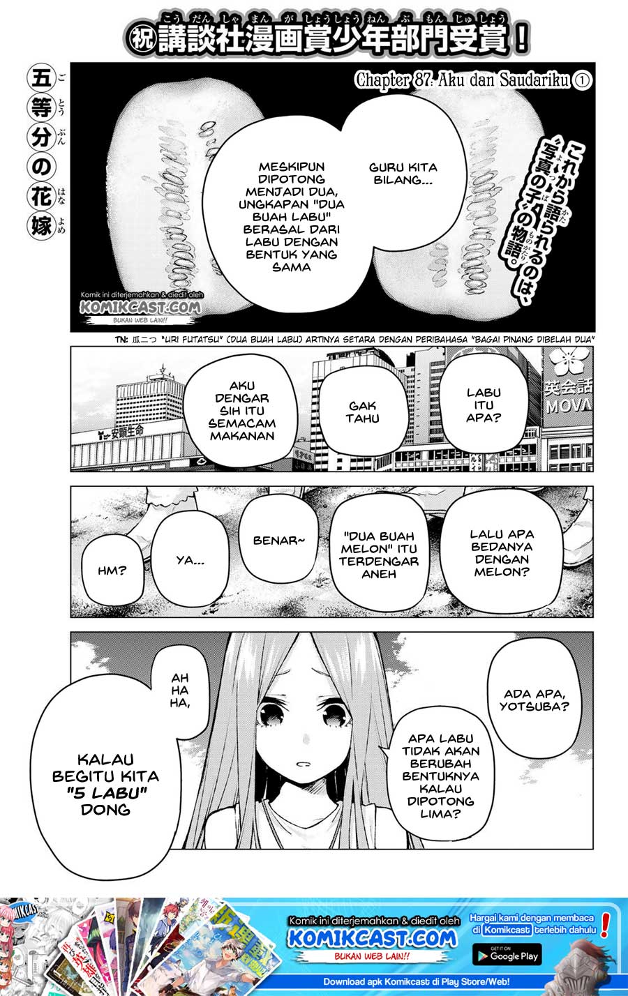 Go-toubun no Hanayome Chapter 87 Bahasa Indonesia