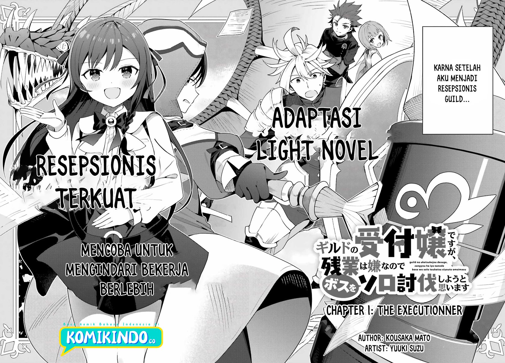 Guild No Uketsukejou Desu Ga, Zangyou Wa Lyananode Boss Wo Solo Tobatsu Shiyou To Omoimasu chapter 1