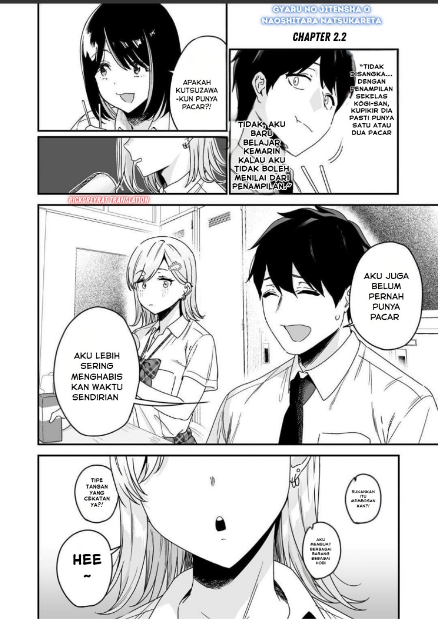 Gyaru no Jitensha o Naoshitara Natsukareta Chapter 02.2 Bahasa Indonesia