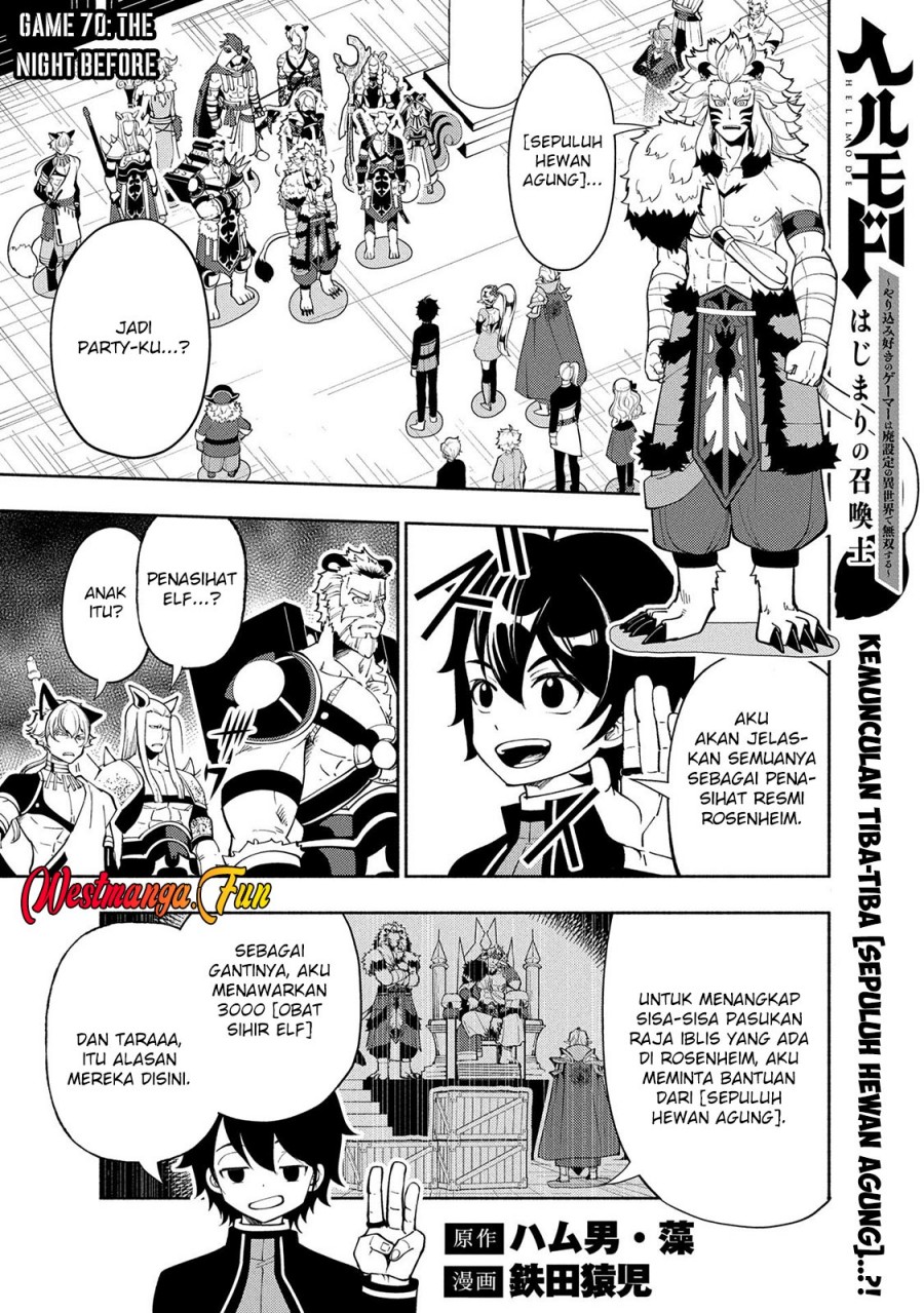 Hell Mode: Yarikomi Suki no Gamer wa Hai Settei no Isekai de Musou Suruw chapter 70