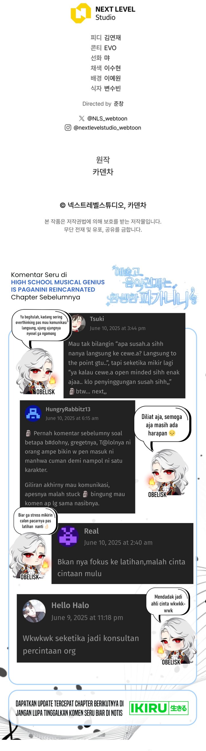 High School Musical Genius Is Paganini Reincarnated Chapter 59 Bahasa Indonesia