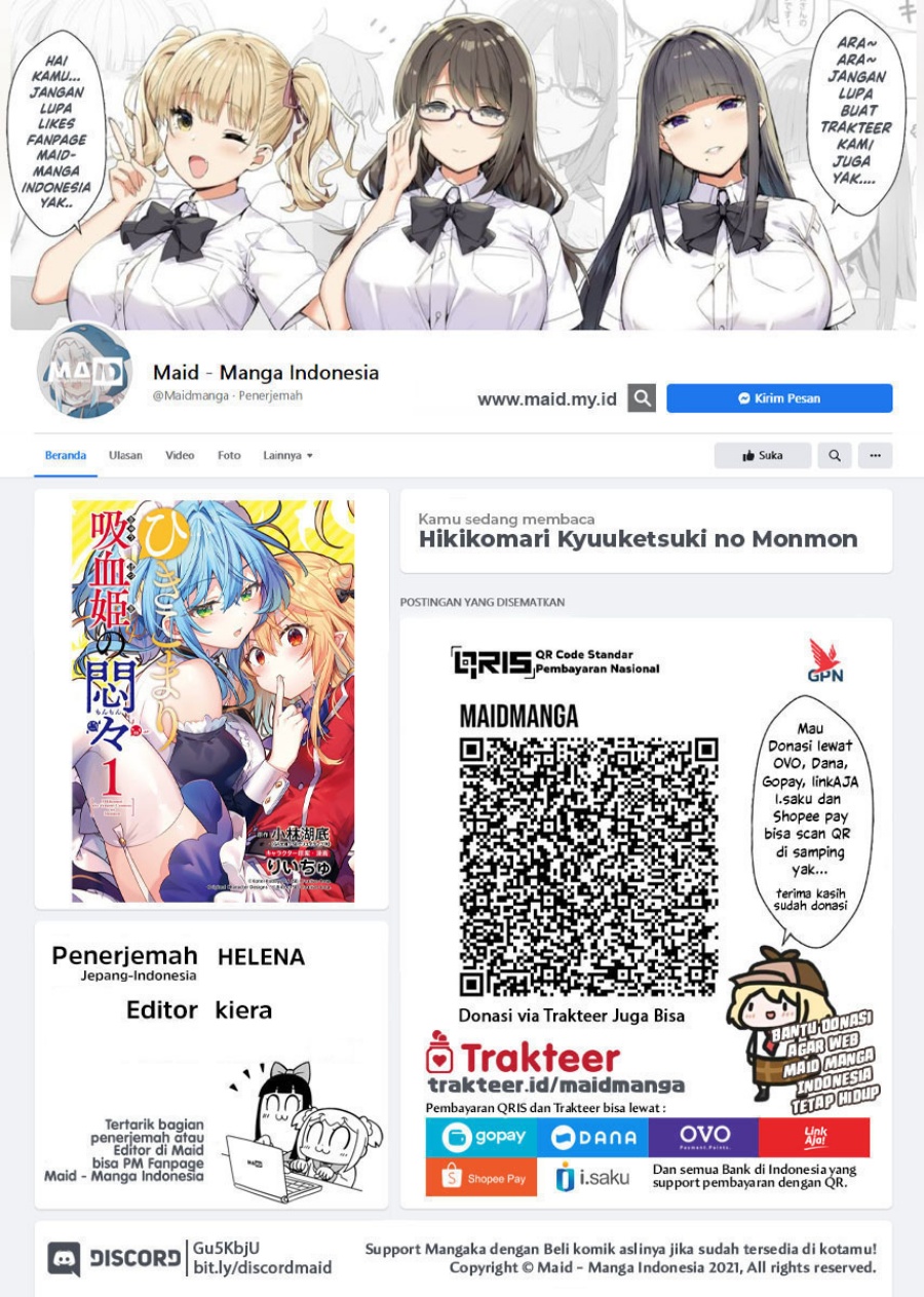 Hikikomari Kyuuketsuki no Monmon Chapter 14 Bahasa Indonesia