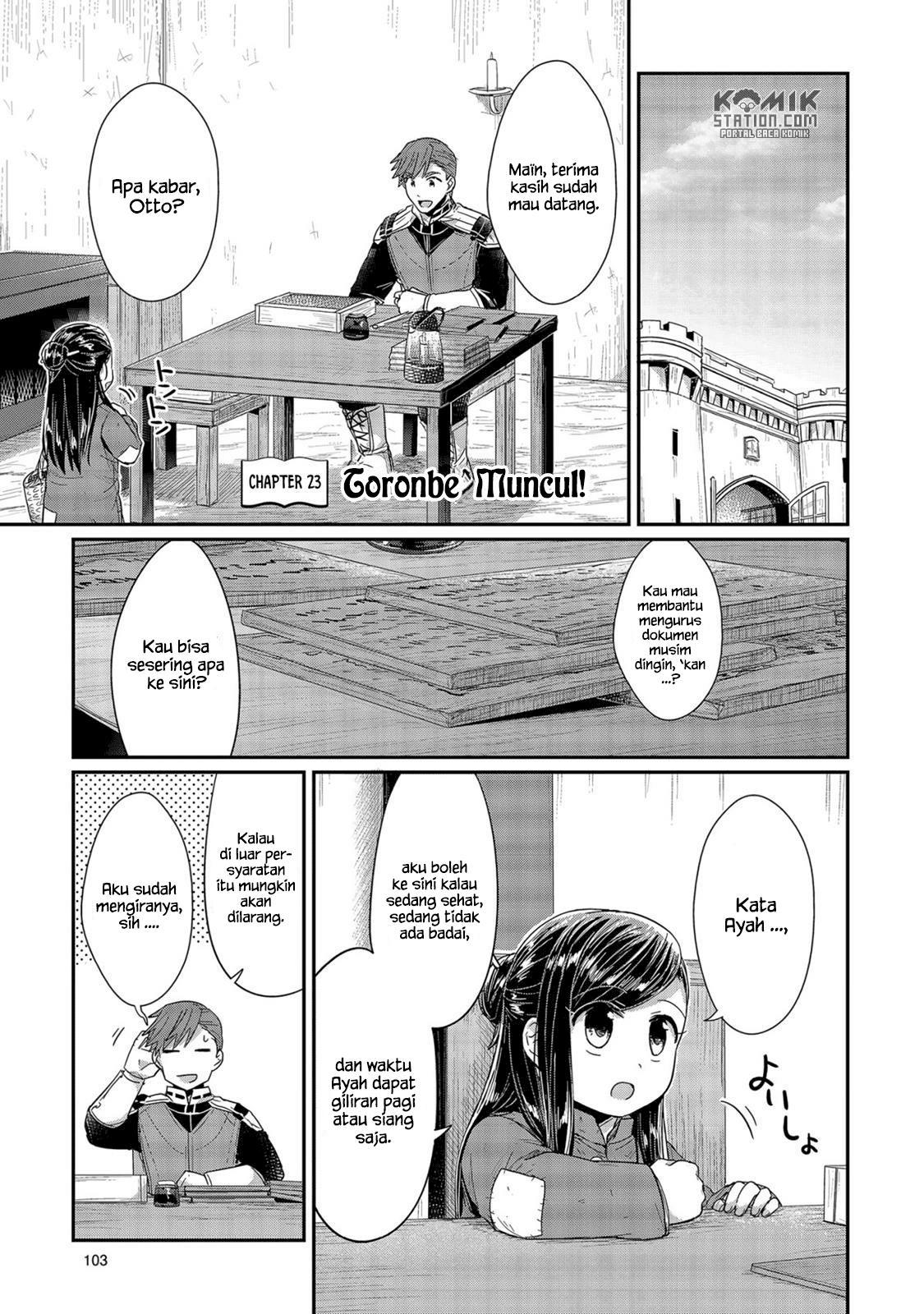Honzuki no Gekokujou Chapter 23 Bahasa Indonesia