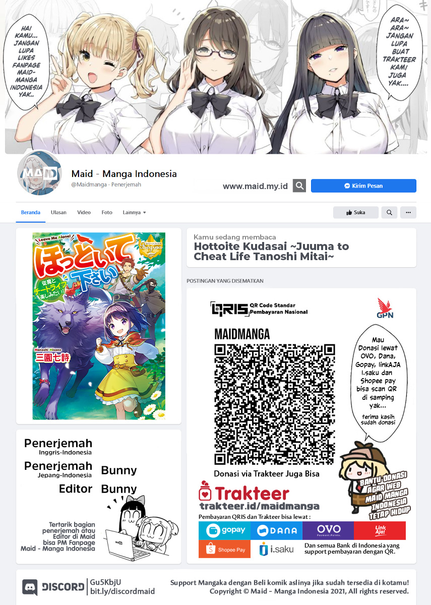 Hottoite Kudasai ~Juuma to Cheat Life Tanoshi Mitai~ Chapter 01 Bahasa Indonesia