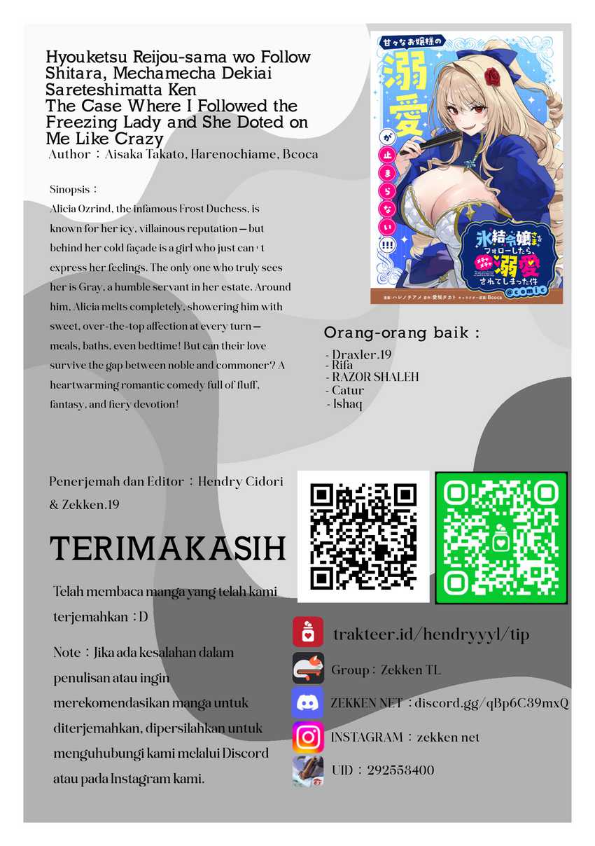 Hyouketsu Reijou-sama wo Follow Shitara, Mechamecha Dekiai Sareteshimatta Ken Chapter 05 Bahasa Indonesia