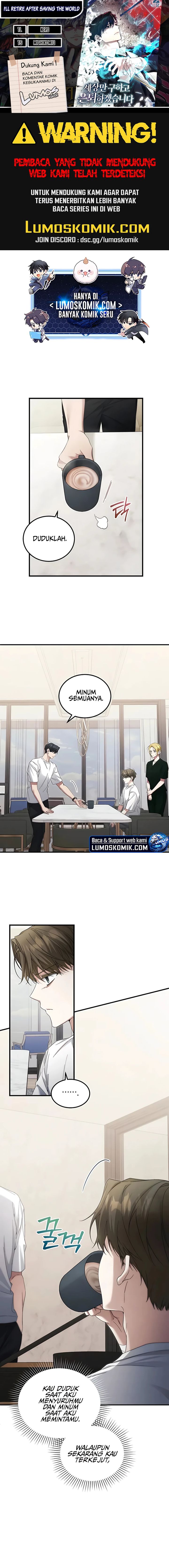 I’ll Retire After Saving the World Chapter 45 Bahasa Indonesia