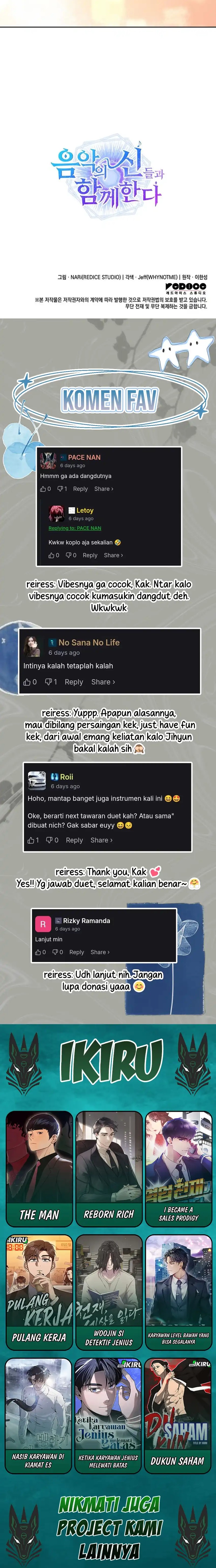 I Am With the Music Immortals Chapter 105 Bahasa Indonesia