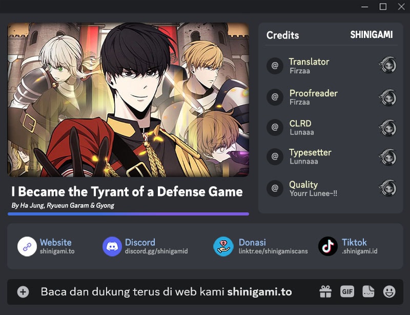 I Became the Tyrant of a Defense Game Chapter 155 Bahasa Indonesia