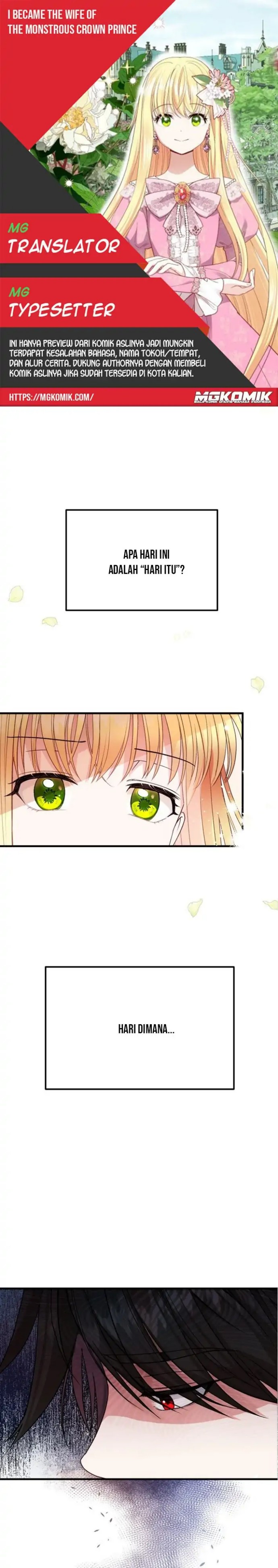 I Became the Wife of the Monstrous Crown Prince Chapter 37 Bahasa Indonesia