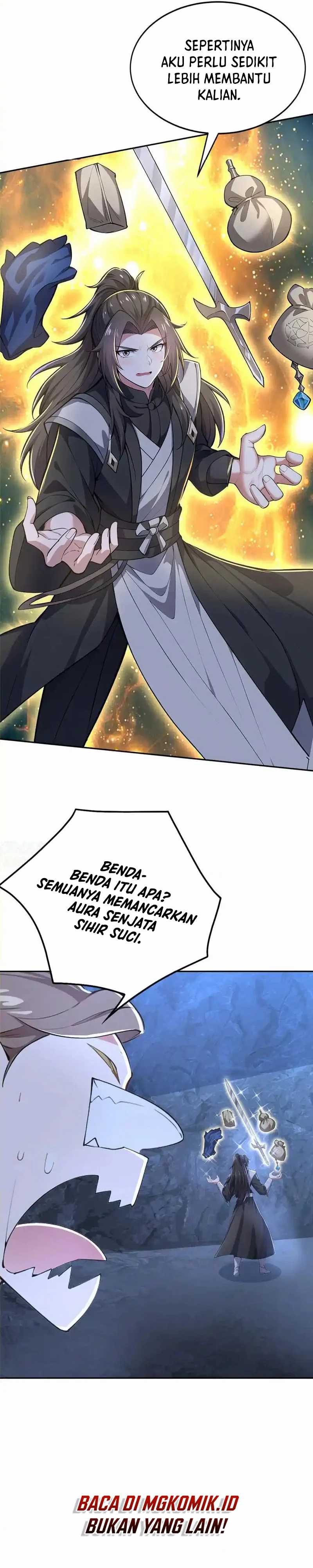 I Get Stronger Just by Lying Down While My Apprentice Cultivates Chapter 23 Bahasa Indonesia