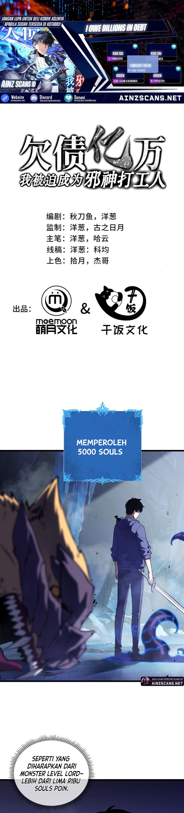 I Owe A Billion Dollars And I am Forced to Become A Worker For An Evil God Chapter 27 Bahasa Indonesia