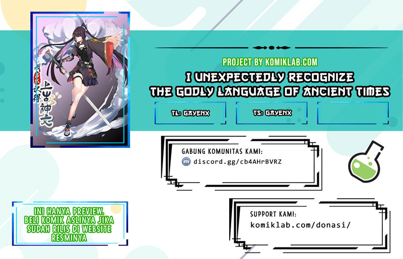 I Unexpectedly Recognize the Godly Language of Ancient Times Chapter 03 Bahasa Indonesia