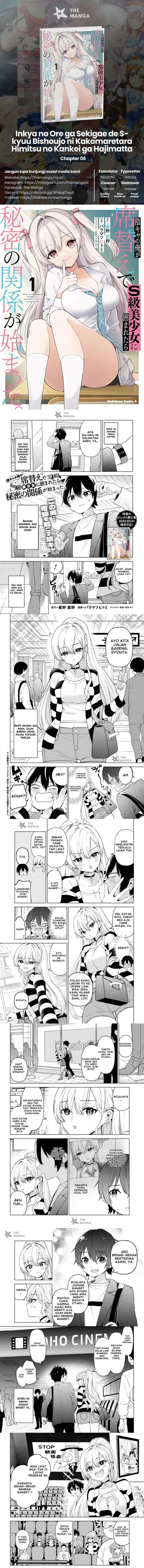 Inkya no ore ga sekigae de S-kyu bishoujo ni kakomaretara himitsu no kankei ga hajimatta Chapter 06 Bahasa Indonesia