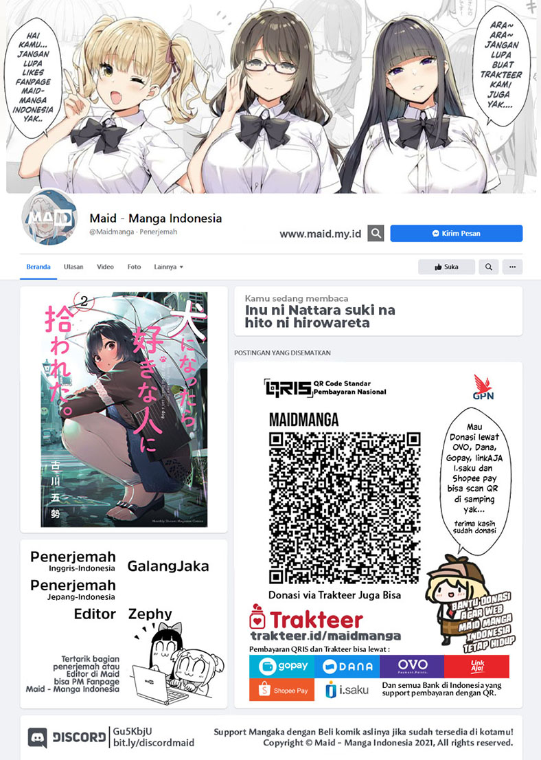 Inu ni Nattara Suki na Hito ni Hirowareta Chapter 12 Bahasa Indonesia