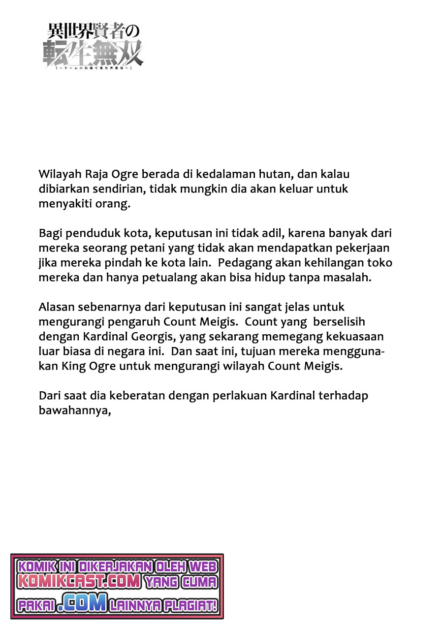 Isekai Kenja no Tensei Musou ~Geemu no Chishiki de Isekai Saikyou~ Chapter 19 Bahasa Indonesia