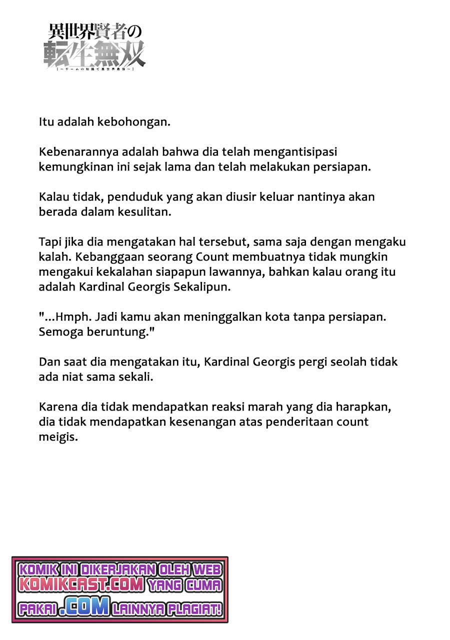 Isekai Kenja no Tensei Musou ~Geemu no Chishiki de Isekai Saikyou~ Chapter 19 Bahasa Indonesia