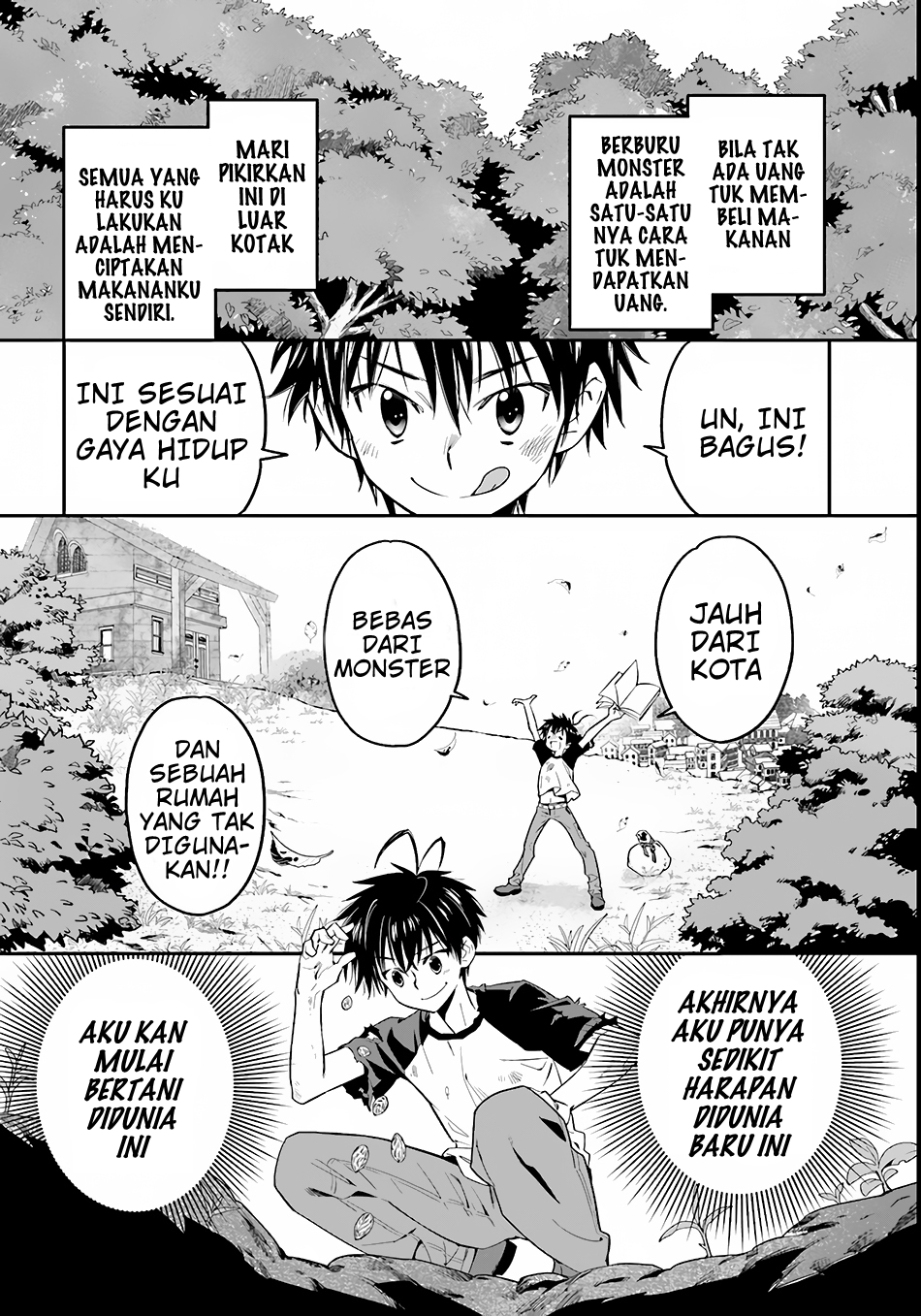 Isekai desu ga Mamono Saibai shiteimasu. Chapter 01 Bahasa Indonesia