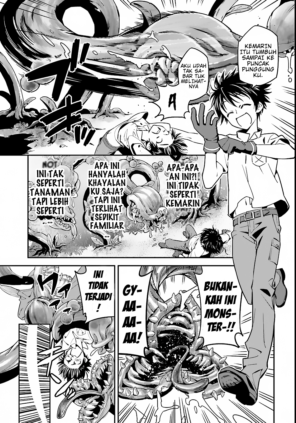 Isekai desu ga Mamono Saibai shiteimasu. Chapter 01 Bahasa Indonesia