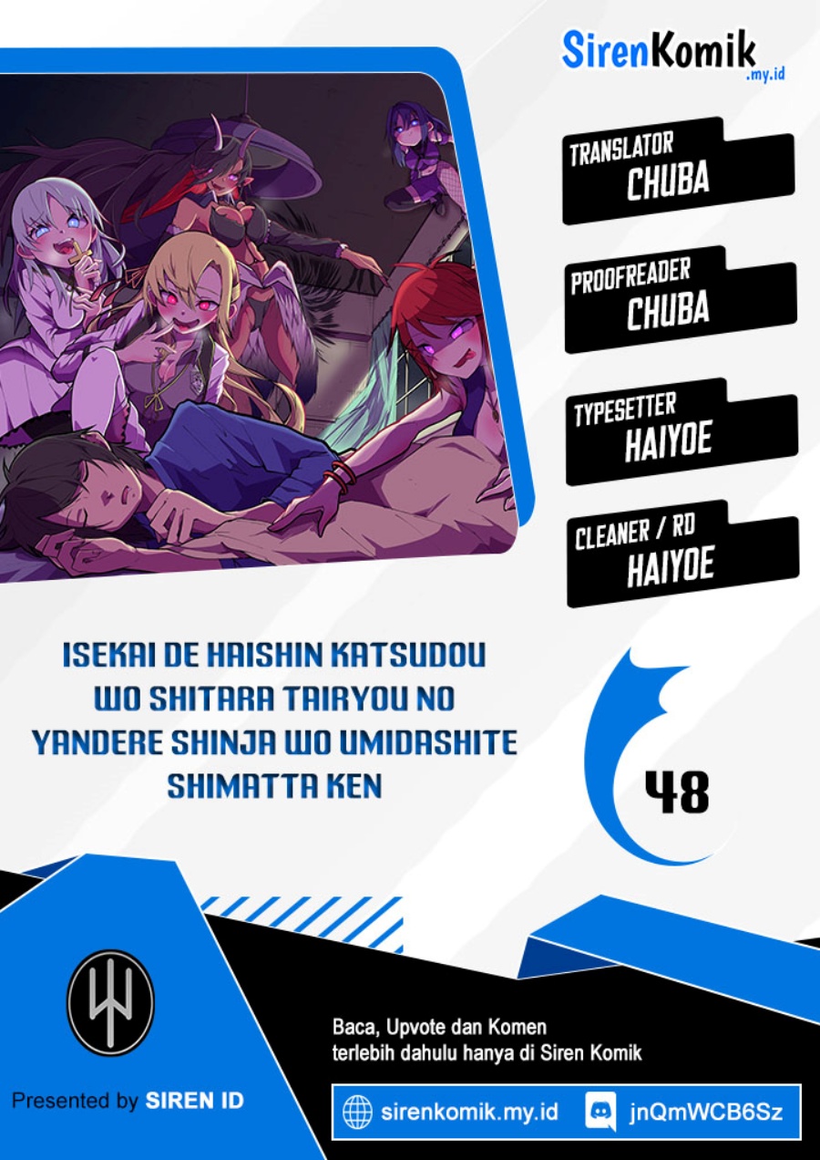 Isekai de Haishin Katsudou wo Shitara Tairyou no Yandere Shinja wo Umidashite Shimatta Ken Chapter 48 Bahasa Indonesia