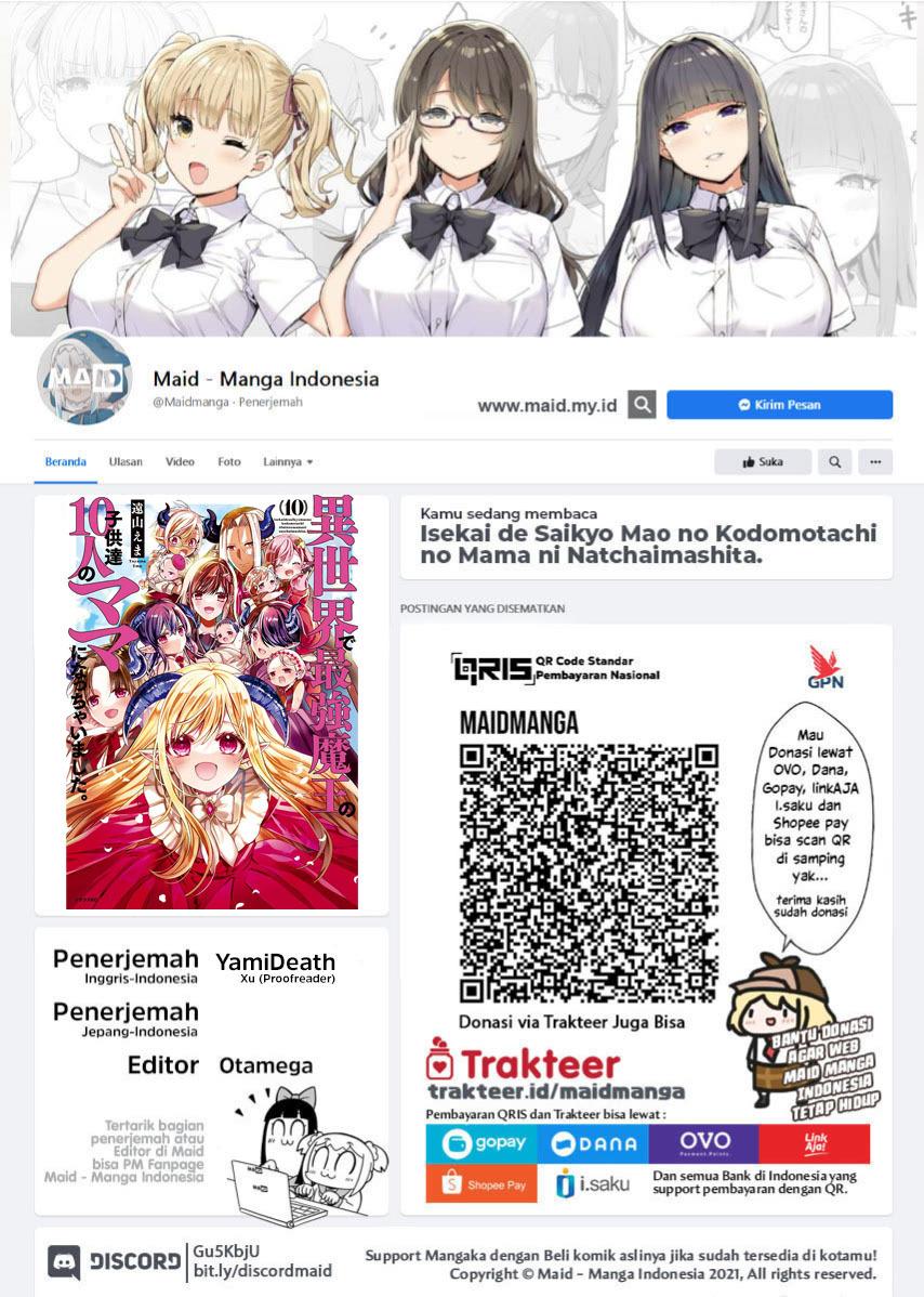 Isekai de Saikyo Mao no Kodomotachi no Mama ni Natchaimashita Chapter 40 Bahasa Indonesia