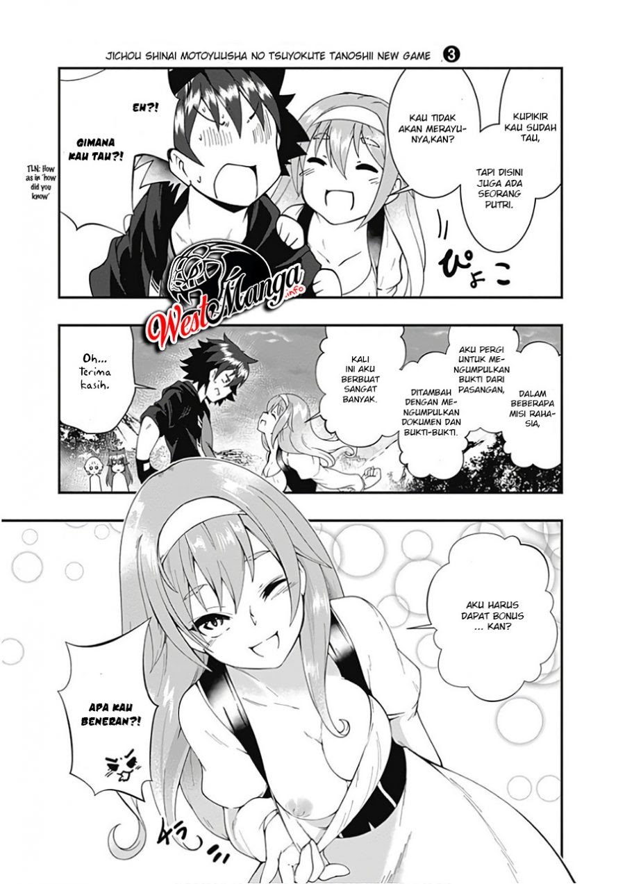 Jichou shinai Motoyuusha no Tsuyokute Tanoshii New Game Chapter 34 Bahasa Indonesia