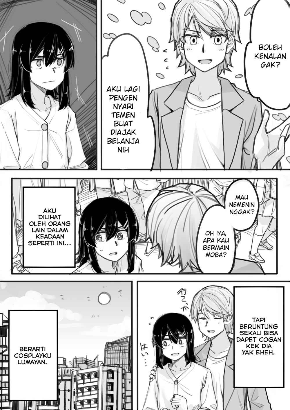 Josou Shite Machi ni Detara Ikemen ni Nanpa Sareta Chapter 01 Bahasa Indonesia