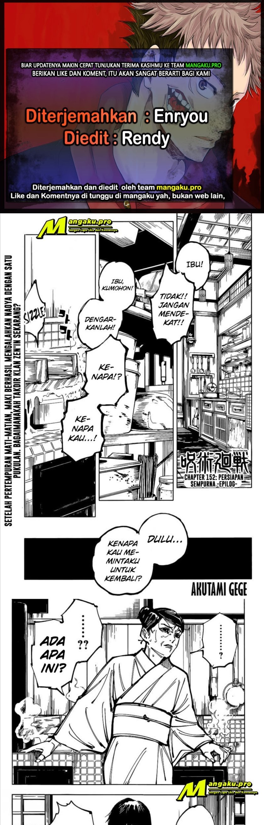 Jujutsu Kaisen Chapter 152 Bahasa Indonesia