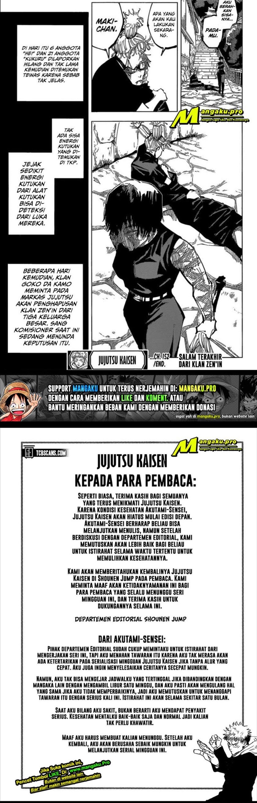 Jujutsu Kaisen Chapter 152 Bahasa Indonesia