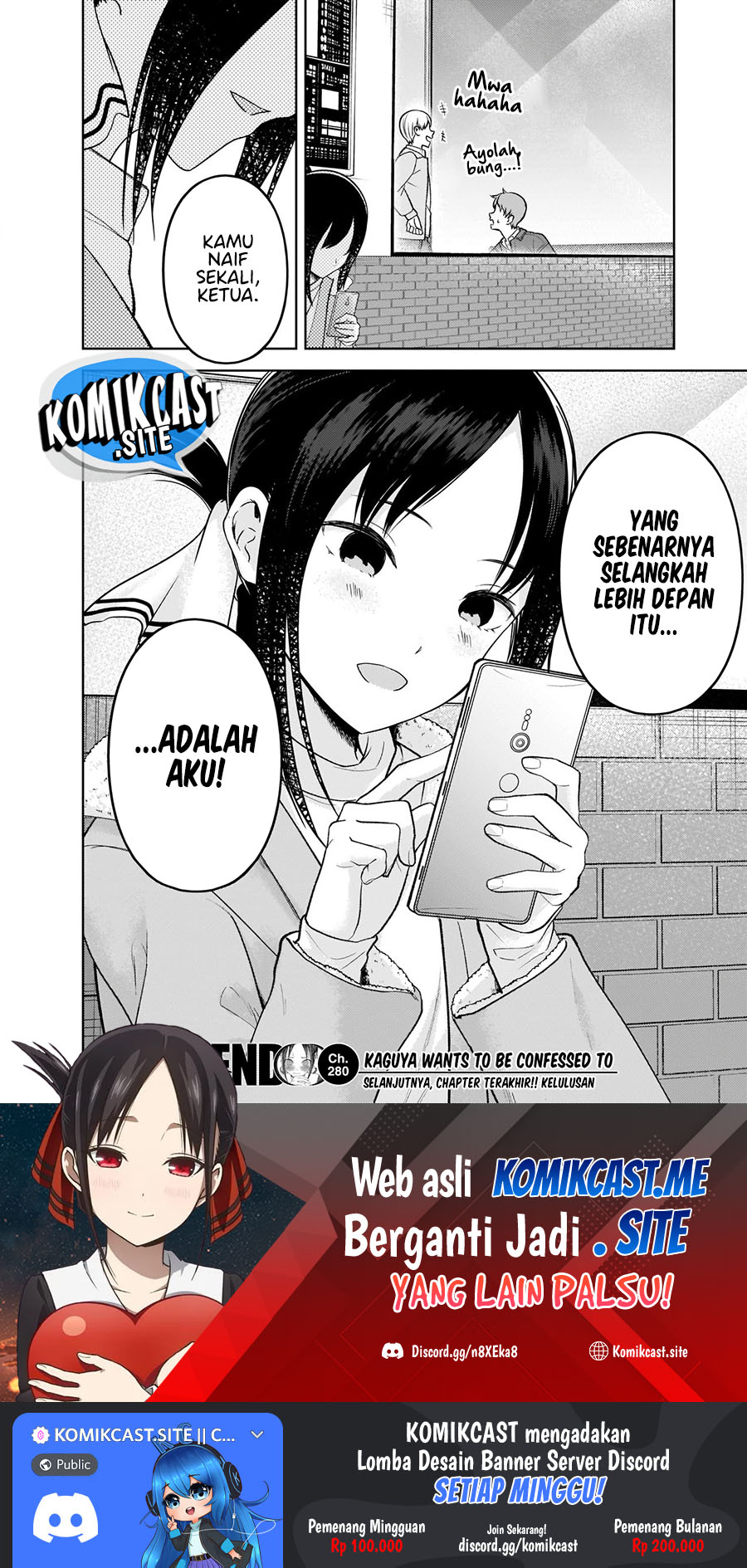Kaguya-sama wa Kokurasetai: Tensai-tachi no Renai Zunousen chapter 280