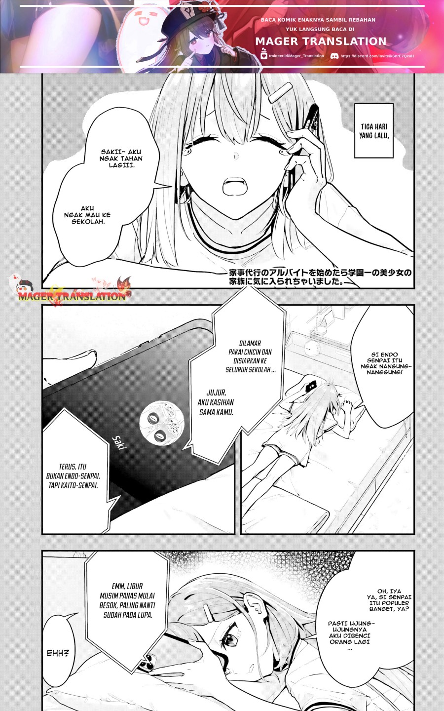 Kajidaikou no Arbeit wo Hajimetara Gakuen Ichi no Bishoujo no Kazoku Chapter 02 Bahasa Indonesia