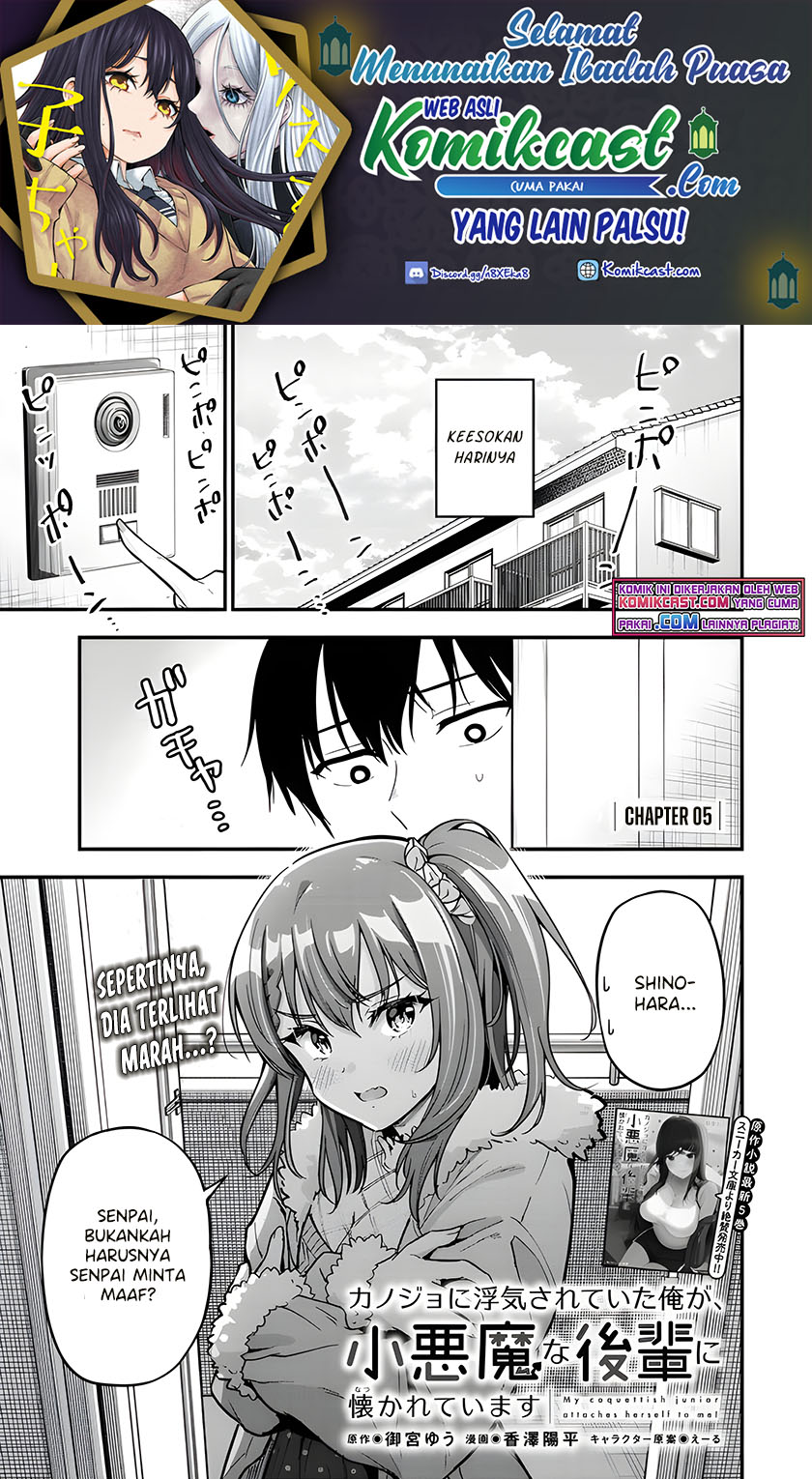 Kanojo ni Uwaki Sareteita Ore ga Koakuma na Kouhai ni Natsukarete Imasu Chapter 05 Bahasa Indonesia
