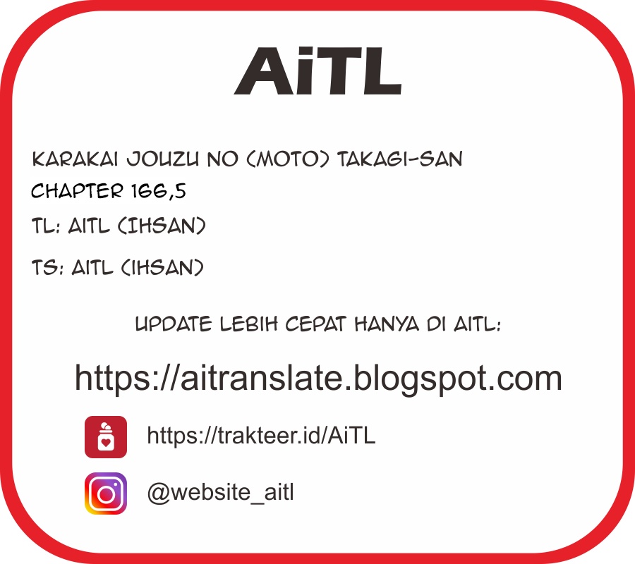 Karakai Jouzu no (Moto) Takagi-san Chapter 166.5 Bahasa Indonesia