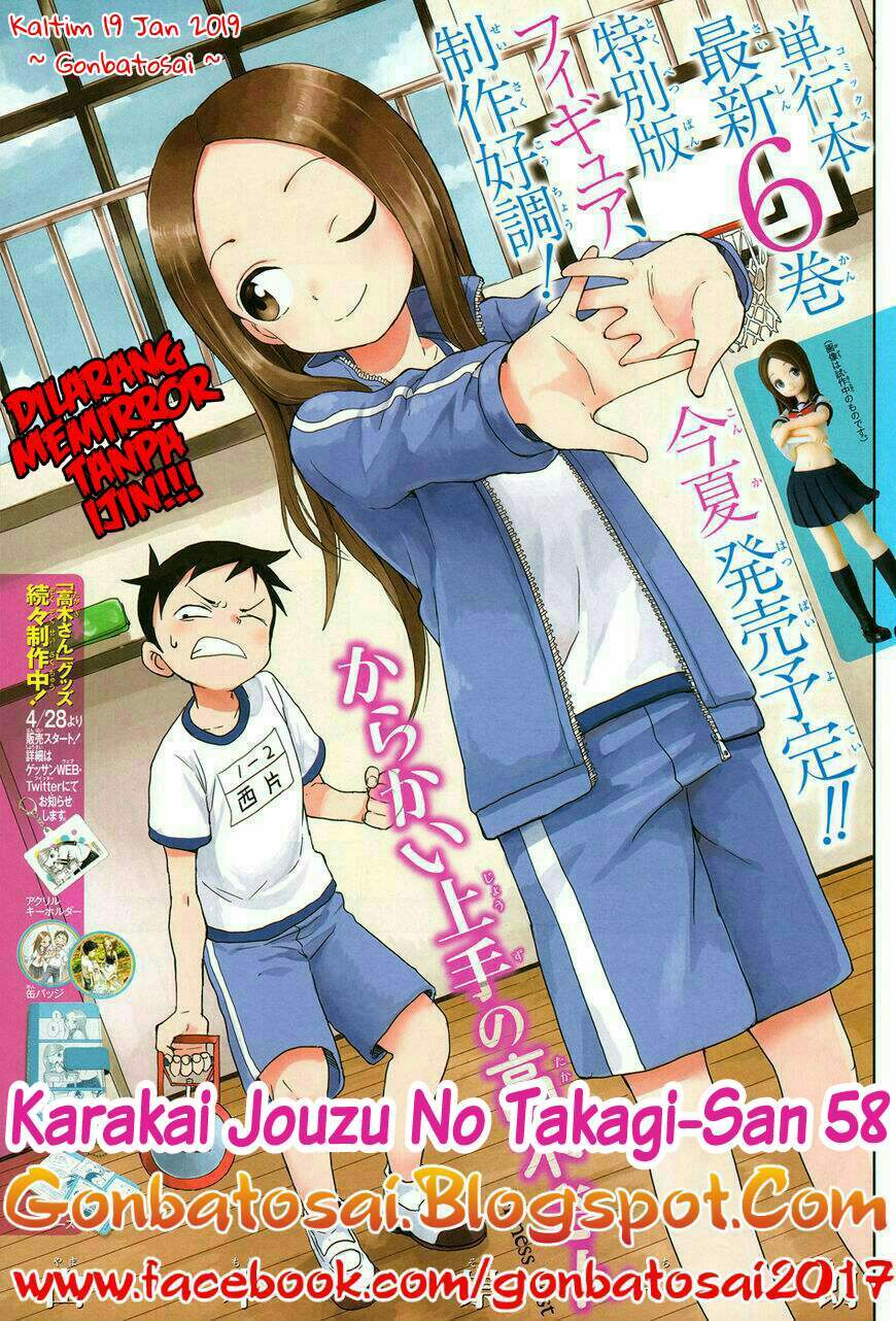 Karakai Jouzu no Takagi-san Chapter 58 Bahasa Indonesia