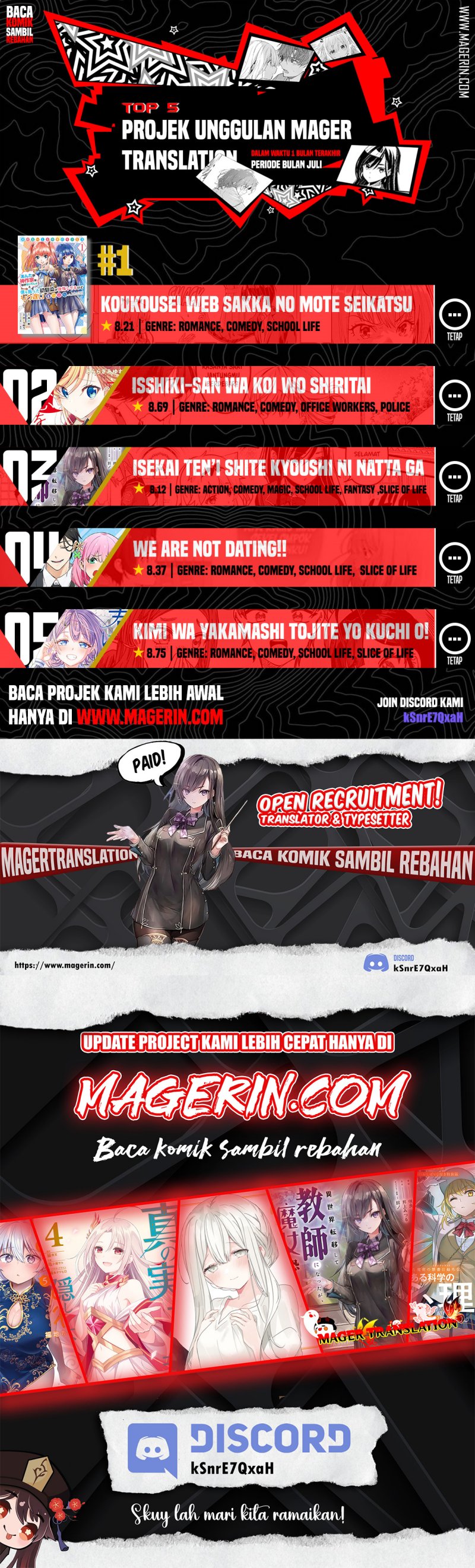 Kimi wa Yakamashi Tojite yo Kuchi wo! Chapter 23 Bahasa Indonesia