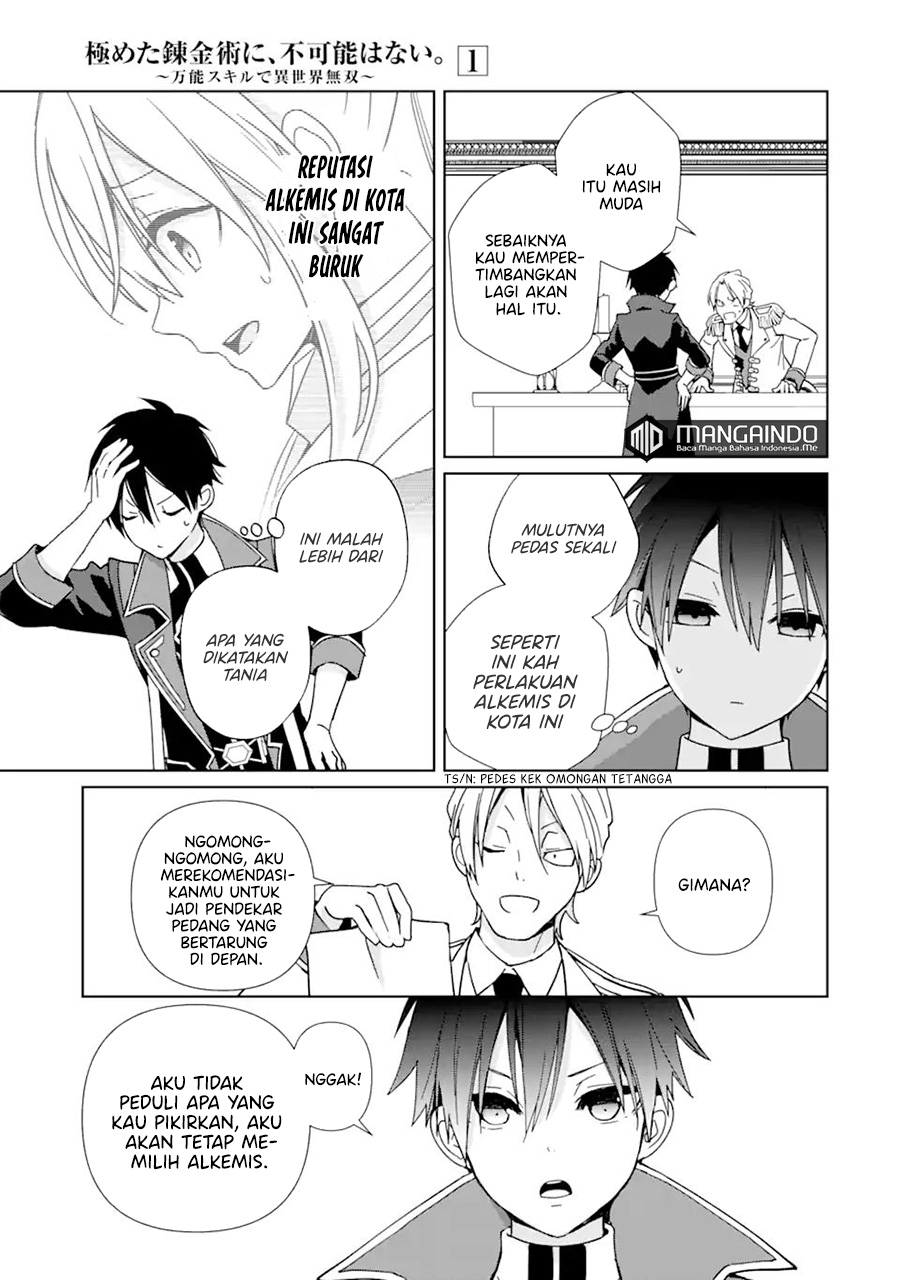 Kiwameta Renkinjutsu ni, Fukanou wa nai. – Bannou Skill de Isekai Musou Chapter 04 Bahasa Indonesia