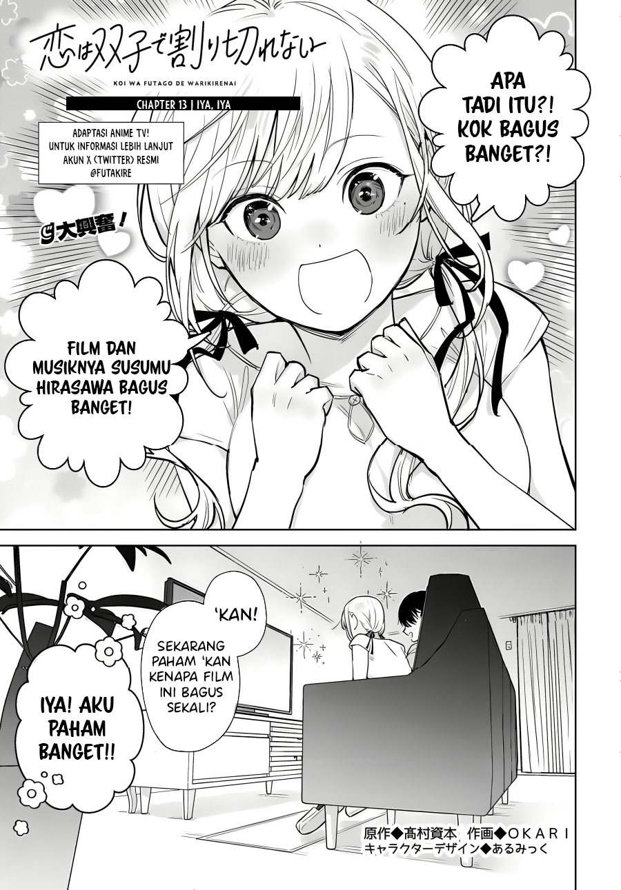 Koi wa Futago de Warikirenai Chapter 13 Bahasa Indonesia