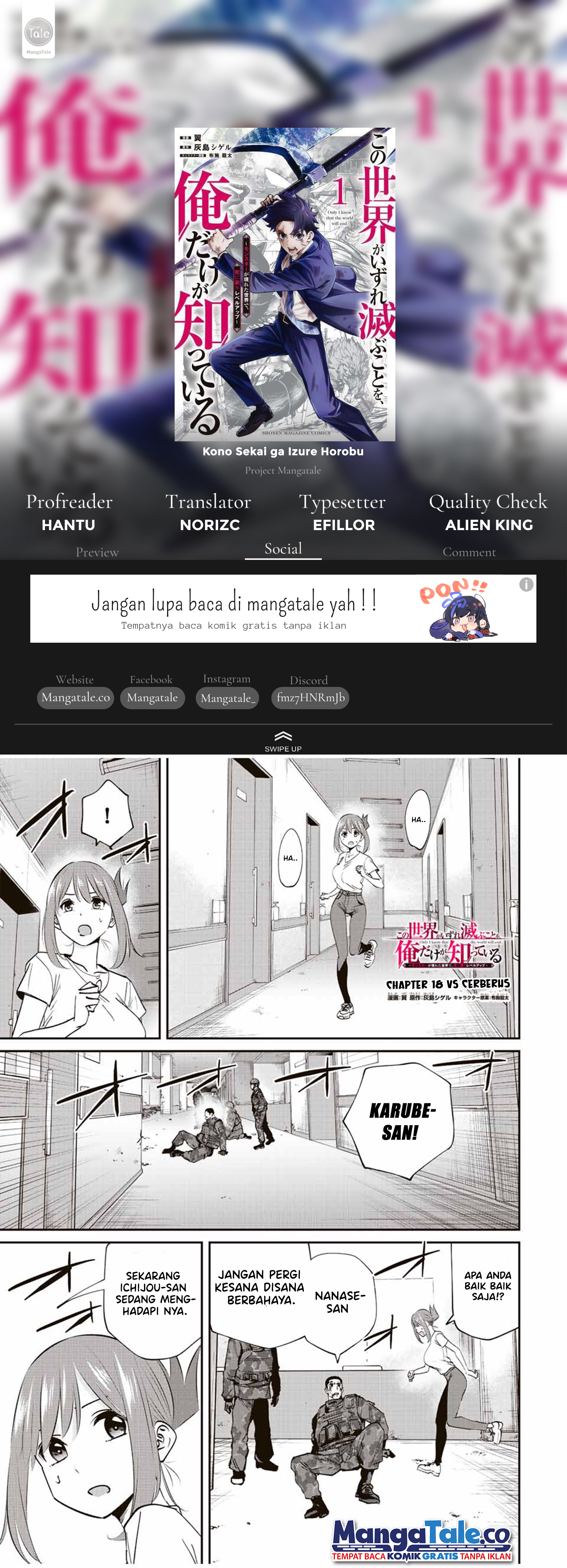 Kono Sekai ga Izure Horobu Koto wo, Ore dake ga Shitte Iru Chapter 18 Bahasa Indonesia