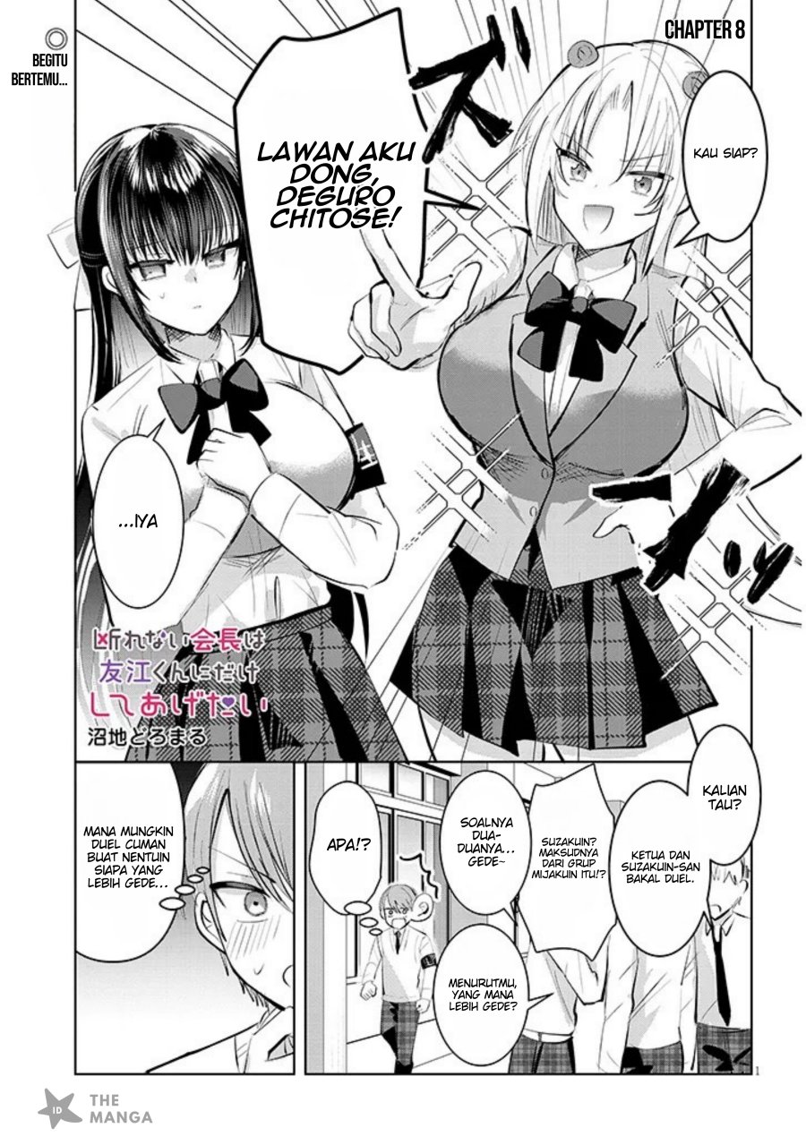 Kotowarenai Kaichou wa Tomoe-kun ni Dake shite Agetai Chapter 08 Bahasa Indonesia