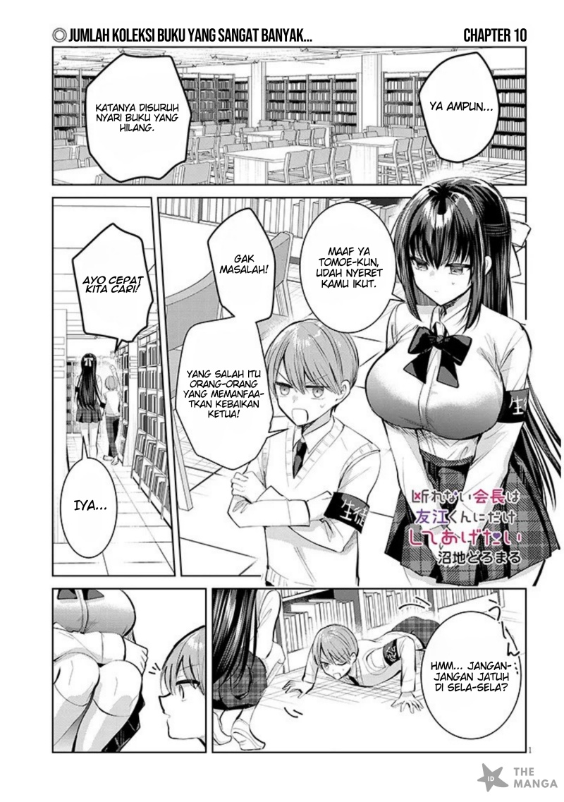 Kotowarenai Kaichou wa Tomoe-kun ni Dake shite Agetai Chapter 10 Bahasa Indonesia