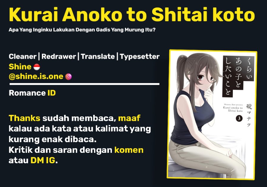 Kurai Anoko to Shitai koto Chapter 35 Bahasa Indonesia