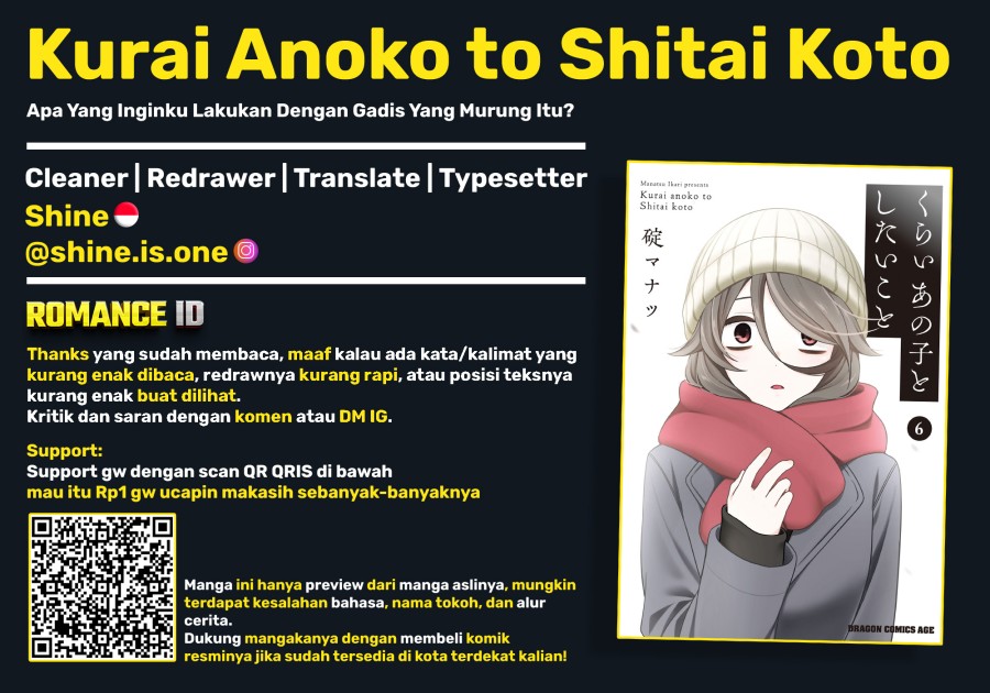 Kurai Anoko to Shitai koto Chapter 72 Bahasa Indonesia
