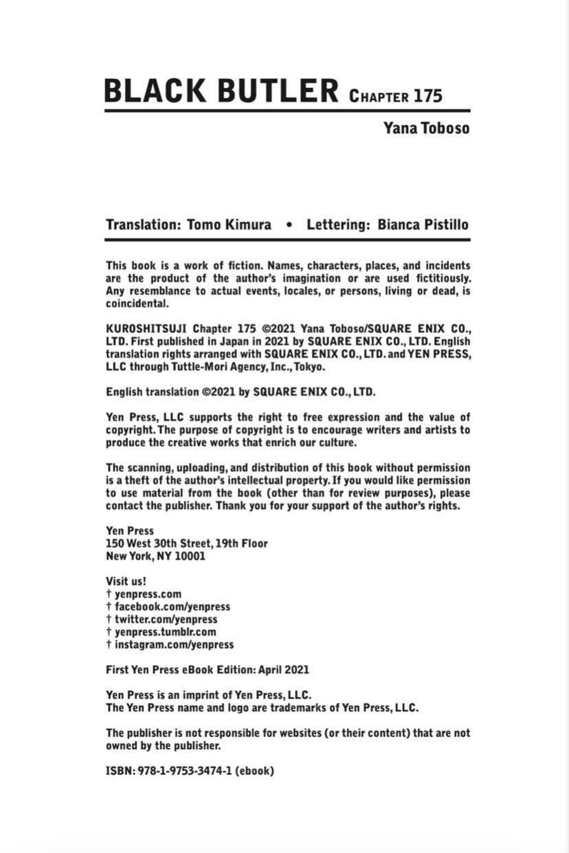 Kuroshitsuji Chapter 175 Bahasa Indonesia