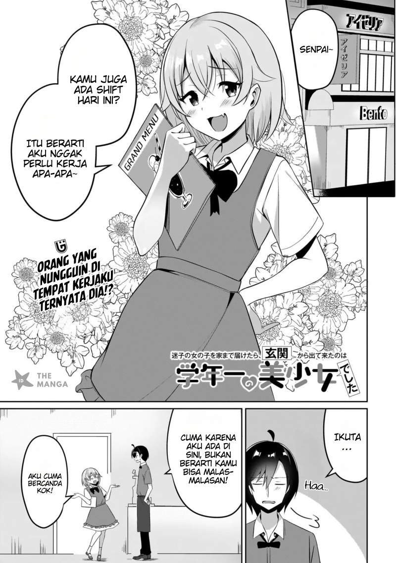 Maigo no Onnanoko o Ie Made Todoketara, Genkan kara Detekita no wa Gakunen Ichi no Bishoujo deshita Chapter 06.1 Bahasa Indonesia