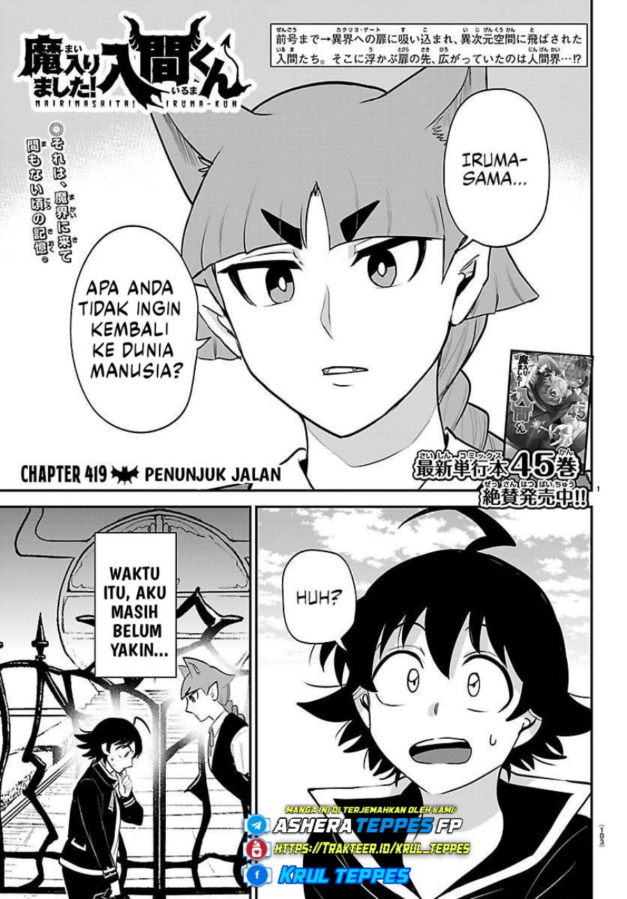 Mairimashita! Iruma-kun Chapter 419 Bahasa Indonesia