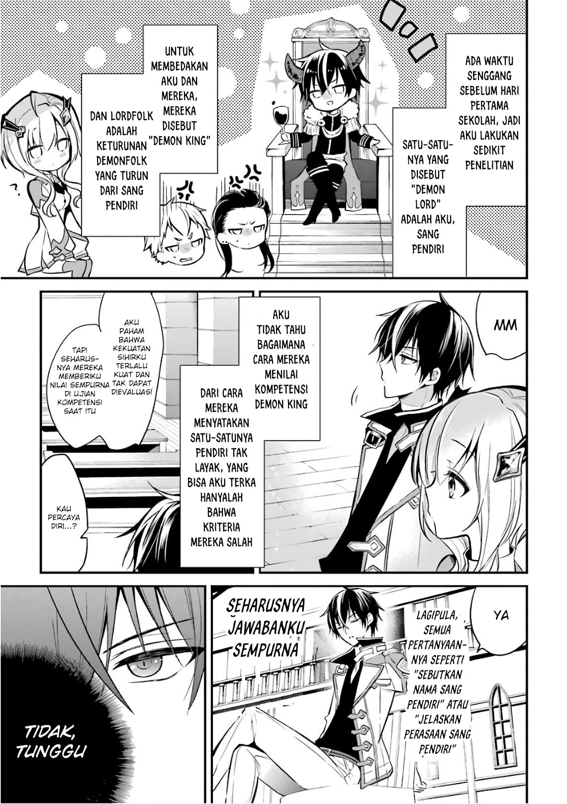 Maou Gakuin no Futekigousha: Shijou Saikyou no Maou no Shiso, Tensei shite Shison-tachi no Gakkou e Kayou chapter 3